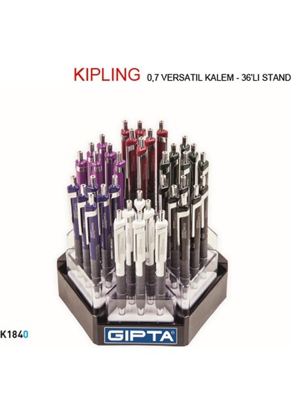 Versatil Kalem Kıplıng 0.7 mm ( 36 Li Stand ) 6 Renk K1840