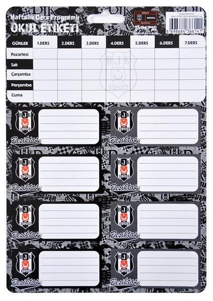 Okul Etiketi Beşiktaş Ders Programlı 3 Yp 463644