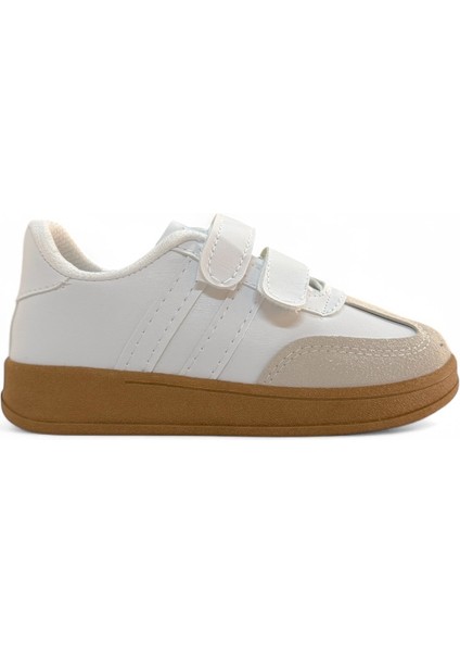 Unisex Rahat Tabanlı Hafif Esnek Ortopedik Cırtlı Günlük Çocuk Sneaker Spor Ayakkabı - Beyaz fiyatları