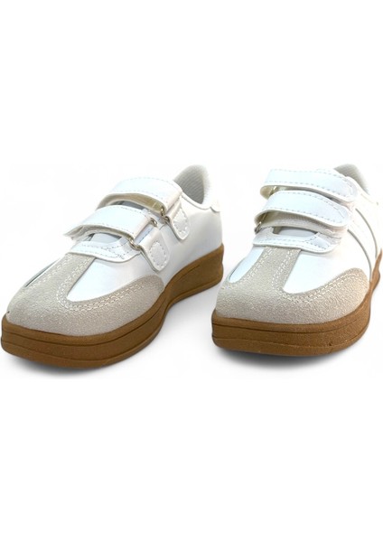 Unisex Rahat Tabanlı Hafif Esnek Ortopedik Cırtlı Günlük Çocuk Sneaker Spor Ayakkabı - Beyaz modelleri