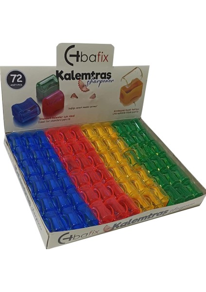 Kalemtraş Plastik Tek Bölmeli Kapaklı TS801