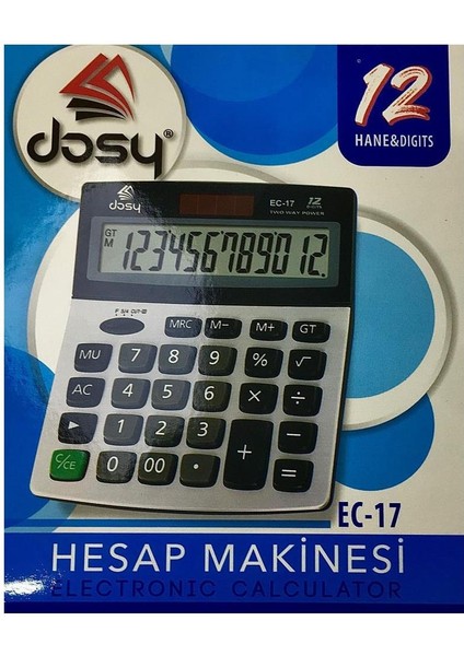 Dosy Hesap Makinesi Masa Üstü 12 Hane Ec-17