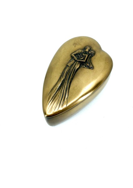 Gelin ve Damat Figürlü Küçük Takı Kutusu Dekoratif Yüzük Kutusu Söz Nişan Düğün Tepsi Dekorasyonu