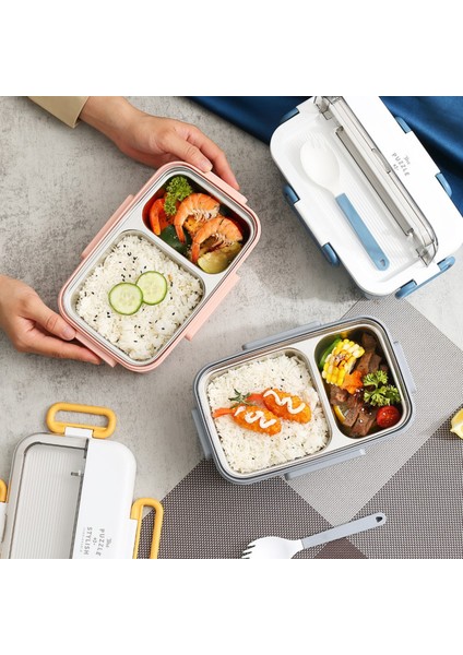 Bento 900ML Lunchbox Yeni Koleksiyon 1 Katlı 3 Bölmeli Çelik Sefer Tası Yemek Kutusu fiyatları
