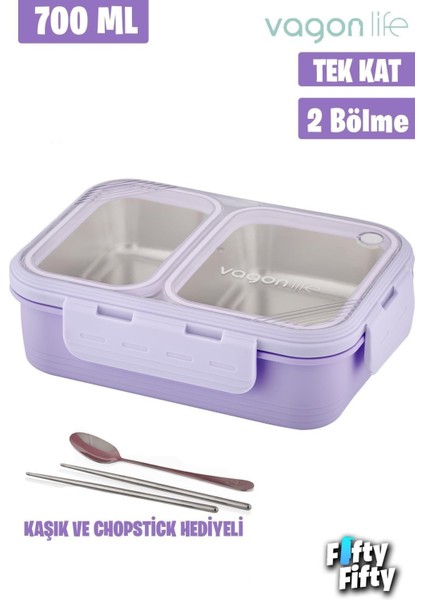 Lunch Box 700 ml Tek Kat Iki Bölmeli Metal Kaşıklı Yeni Nesil Sefer TASI-FFLBOX7096 modelleri