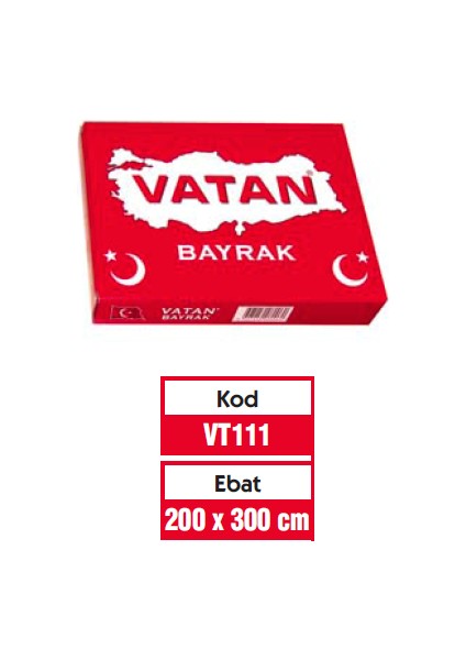 Türk Bayrağı Polyester 200X300 VT111