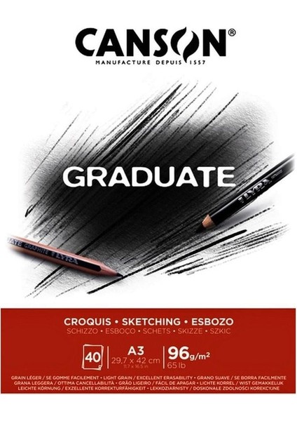 Eskiz Bloğu Graduate Croquıs 40 Syf A3 96 gr