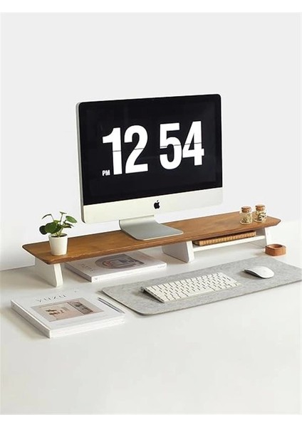 Monitör Yükseltici, Monitör Standı, Ahşap Ekran Yükseltici (Meşe)