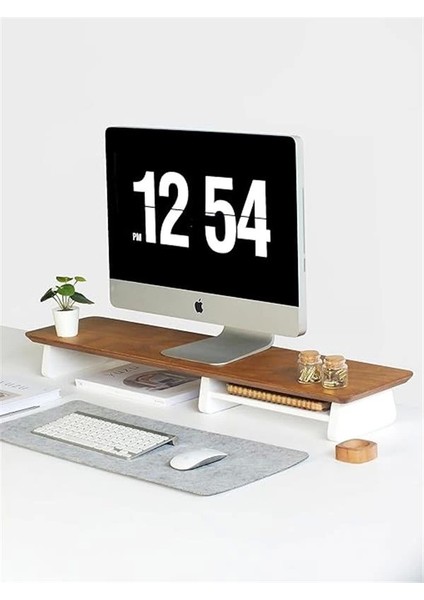 Monitör Yükseltici, Monitör Standı, Ahşap Ekran Yükseltici (Meşe)