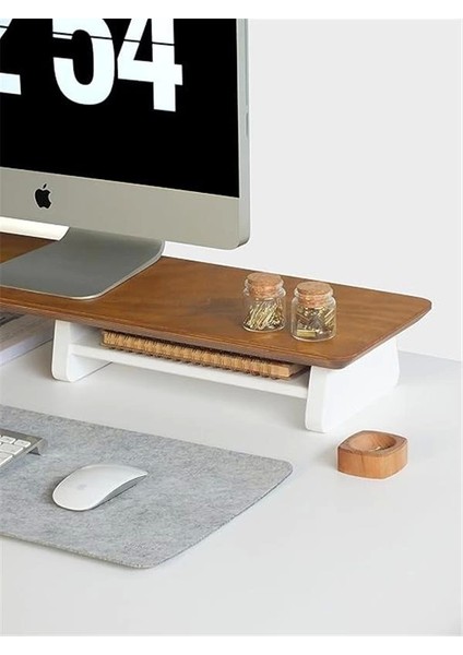 Monitör Yükseltici, Monitör Standı, Ahşap Ekran Yükseltici (Meşe)