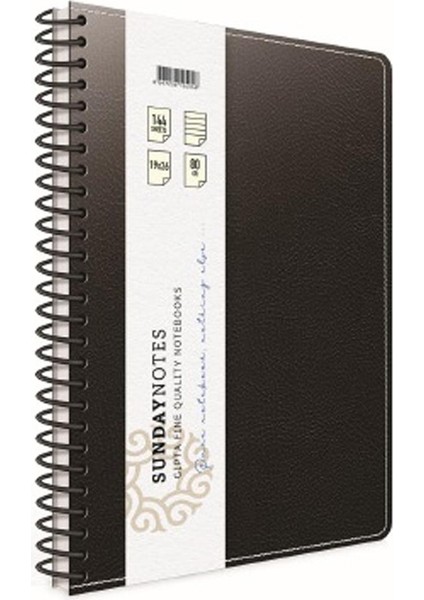 Sunday Notes Spiralli Deri Kapak Defter A4 140 Yp.kareli