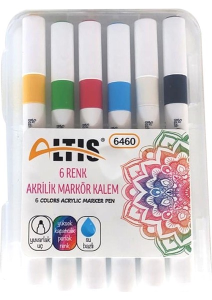 Markör Akrilik Kalemi 6 Renk 6460