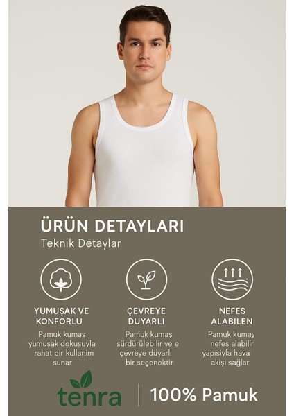 Beyaz Askılı Erkek Atlet Avantajlı Paket 5 Adet %100 Pamuk fırsatları