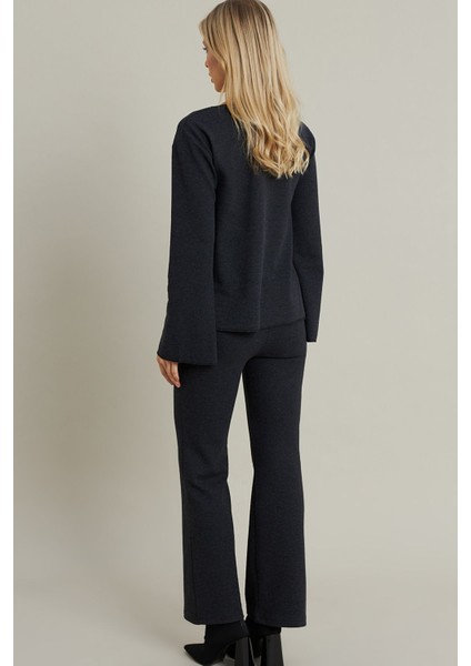 Kadın Uzun Kol Önden Bağcıklı Ceketli Beli Lastikli Alt Üst Pantolonlu Casual Spor Şık Takım fırsatları