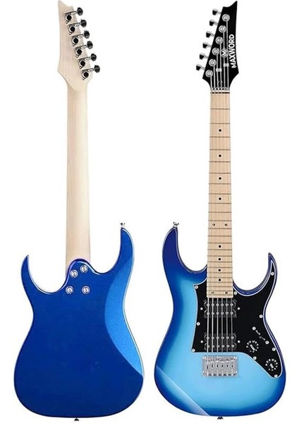 DE-150BL-25AMP Maple Klavye Hh Yüksek Kaliteli 25W Amfili Elektro Gitar Seti fırsatları