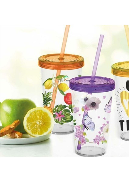 Desenli Pipetli Bardak-Tropical 660 cc 161748-006