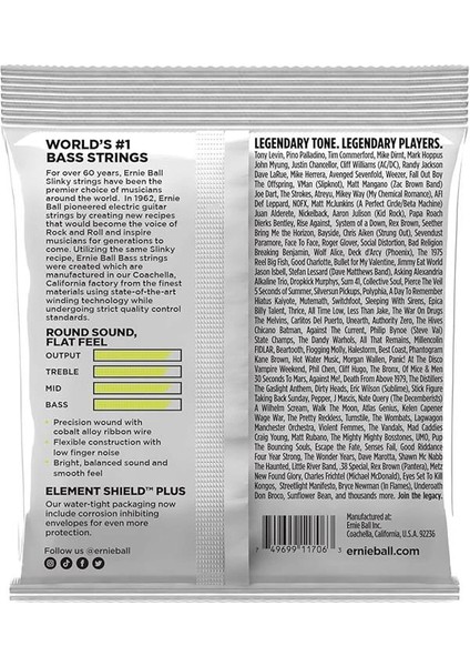 Normal Slinky Flatwound Kısa Ölçekli Elektrik Bas Telleri 45-105 Kalibre (P02818) fiyatları
