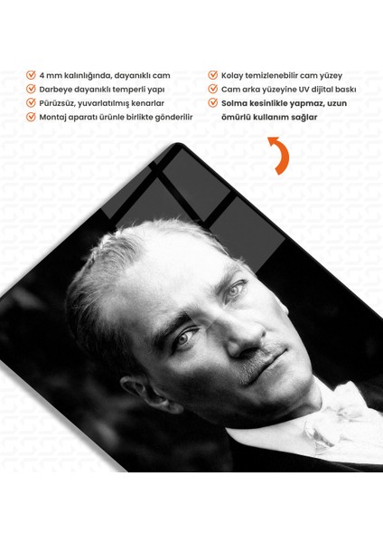 Sulh – Mustafa Kemal Atatürk – Ata Sözü Cam Tablo modelleri