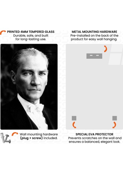 Sulh – Mustafa Kemal Atatürk – Ata Sözü Cam Tablo