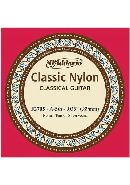 D'addario J2705 Klasik Gitar Tek Teli, Classic Nylon, Normal Tensi