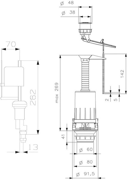 330B1212 Rezervuar Iç Takım Alttan Su Girişli 6 L fiyatları