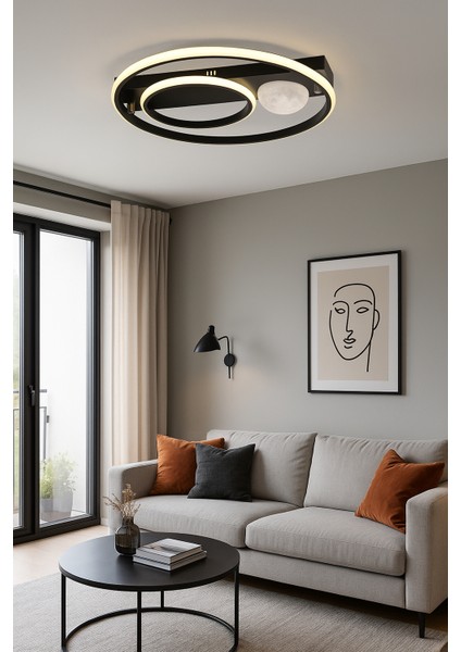 ESSLİGHT PARMA 45 CM PLAFONYER LED AVİZE 3 RENK IŞIK MODLU (BEYAZ SARI GÜN IŞIĞI) MODERN DEKORATİF AYDINLATMA