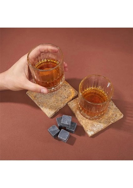 50 Yaş Tasarımlı Ahşap Kutulu 2'li Glasgow Viski Kadeh Seti + 6 Soğutucu Taş