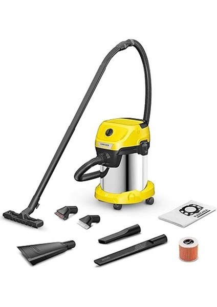 Kärcher Wd 3 S V-17/6/20 Araç Tipi Islak ve Kuru Elektrikli Süpürge Üfleme Fonksiyonlu, 1000 W, 17 L fiyatları