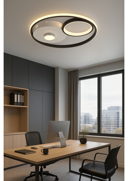 ESSLİGHT BEGONYA 45 CM PLAFONYER LED AVİZE 3 RENK IŞIK MODLU (BEYAZ SARI GÜN IŞIĞI) MODERN DEKORATİF AYDINLATMA