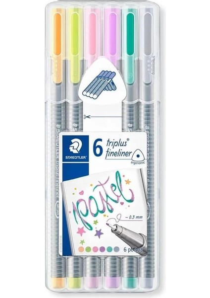 334 SB6CS102 Triplus Üçgen Fineliner Pastel Renk 0.3 mm 6'lı Set fiyatları