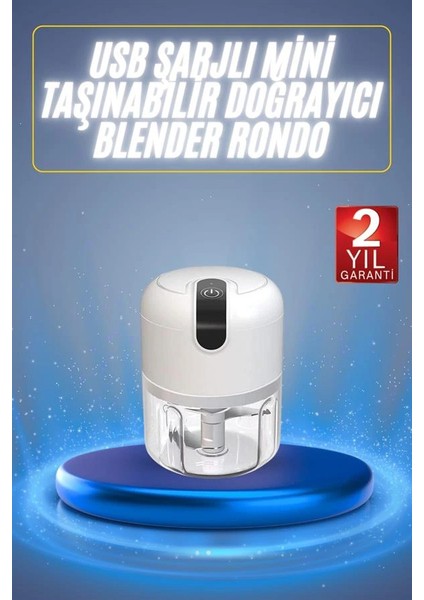 Mini El Rondosu Şarjlı Doğrayıcı Taşınabilir Rondo Blender 250 ml fiyatları