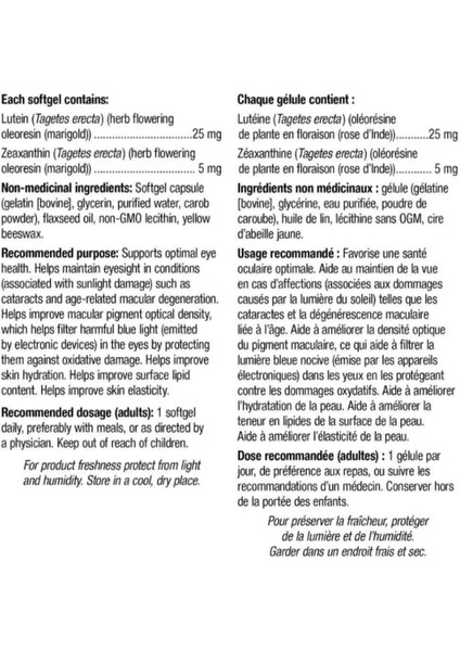 Lutein 25 Mg With 5mg ZEAXANTHIN-175 Softgels fiyatları