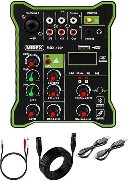 MDX-100 Stüdyo Kayıt Için Ses Kartlı Mixer +48V Phantom Power ile Stüdyo Mikser fiyatları