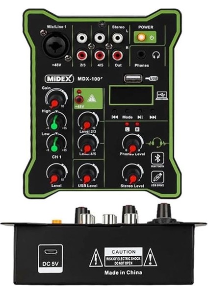 MDX-100 Stüdyo Kayıt Için Ses Kartlı Mixer +48V Phantom Power ile Stüdyo Mikser modelleri
