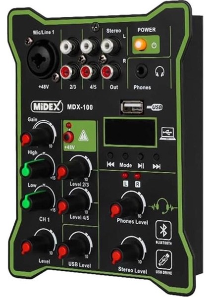 MDX-100 Stüdyo Kayıt Için Ses Kartlı Mixer +48V Phantom Power ile Stüdyo Mikser fırsatları