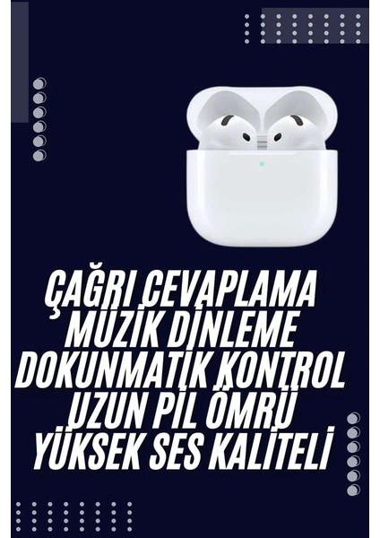 Bluetooth Kulaklık Beyaz Çağrı Cevaplama Dokunmatik Kontrol Kablosuz