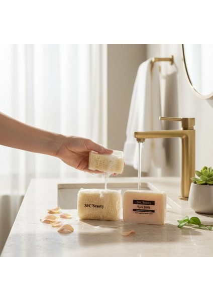 Doğal Kabak Lifli Eşek Sütlü Sabun Tüm Ciltler İçin 120 gr Renksiz Doğal İçerik