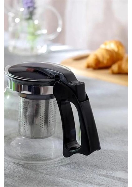 Isıya Dayanıklı Borosilikat Cam Demlik, Kendinden Süzgeçli, Şık Tasarım (900 Ml) indirimleri