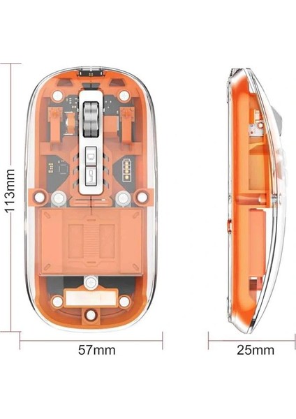 Mouse Fare Kablosuz Mouse Fare Şarjlı Bluetooth Sessiz 5 Tuşlu Şeffaf indirimleri