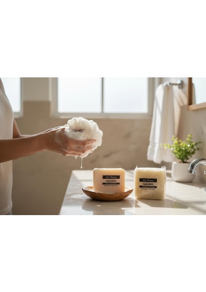 Doğal Kabak Lifli Eşek Sütlü Sabun Tüm Ciltler İçin 120 gr Renksiz Doğal İçerik modelleri