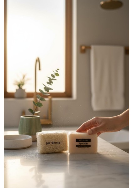 Doğal Kabak Lifli Eşek Sütlü Sabun Tüm Ciltler İçin 120 gr Renksiz Doğal İçerik fırsatları