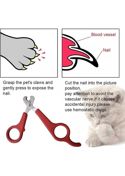 ® Kedi Tırnak Makası Çelik Ergonomik Tutuş Evcil Hayvan Köpek Tırnak Makası (Ömür Boyu Garantili)