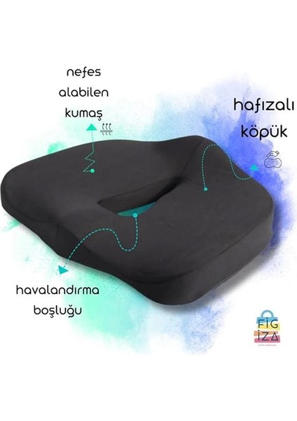 Ortopedik Basur Minderi Visco Posture Lüks Ortopedik Oturma Minderi, , Siyah, Standart modelleri