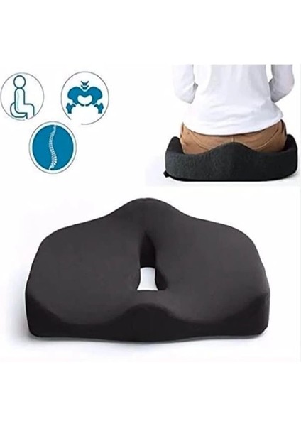 Ortopedik Basur Minderi Visco Posture Lüks Ortopedik Oturma Minderi, , Siyah, Standart