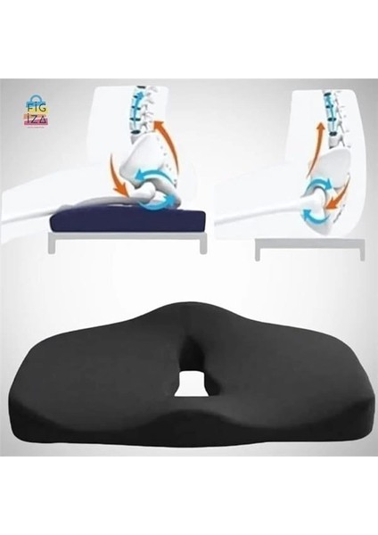 Ortopedik Basur Minderi Visco Posture Lüks Ortopedik Oturma Minderi, , Siyah, Standart