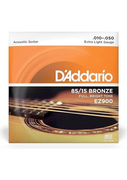 D'addario EZ900 85/15 Bronze Akustik Gitar Teli (10-50) fiyatları