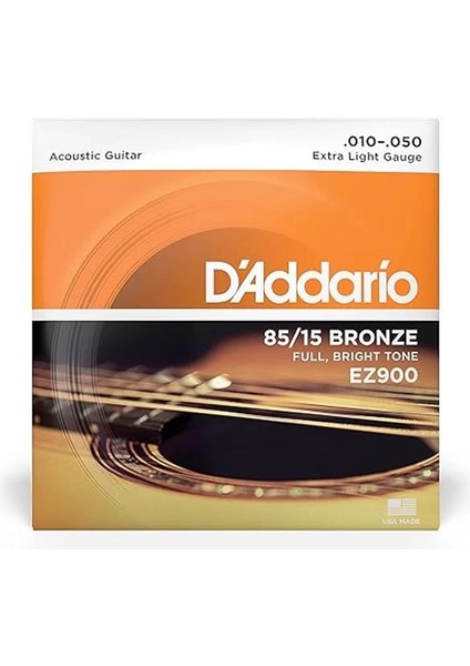 D'addario EZ900 85/15 Bronze Akustik Gitar Teli (10-50)