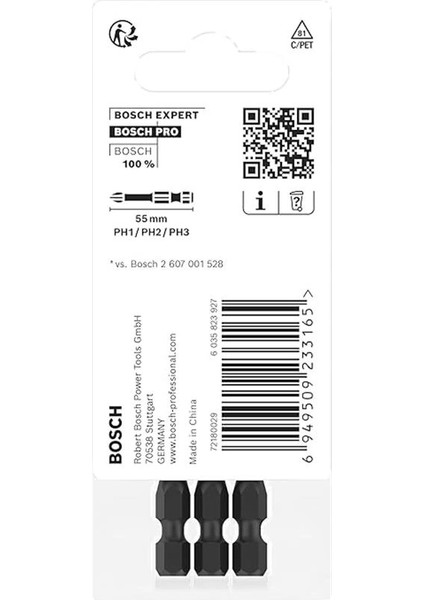 Professional 3 Adet. Impact Control Tornavida Ucu Ph Seti (50 Mm, Altıgen Şaft, Maymuncuk ve fırsatları