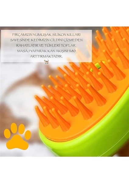 ® 4'lü Kedi Köpek Tarağı Seti Buharlı Kedi Köpek Tarama Eldiveni Basmalı Otomatik Tarak Bit Pire modelleri