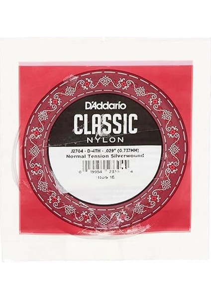D'addario J2704 Normal Tension Tek Klasik Gitar Teli (D)